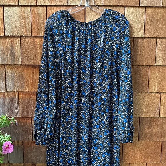 NWT Banana Republic Black/Blue Floral Velvet Dot Maxi Dress in Women's 16 - Picture 13 of 16